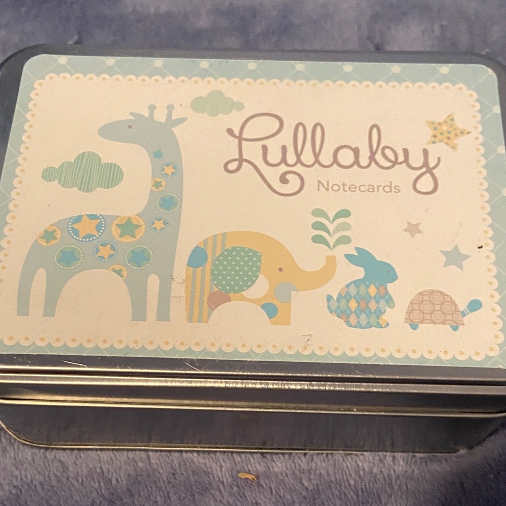 Notecards Tin Box - Blue and Yellow